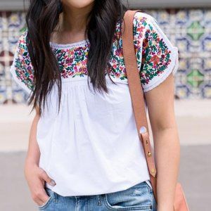 Madewell x JM Drygoods Embroidered Blouse XS